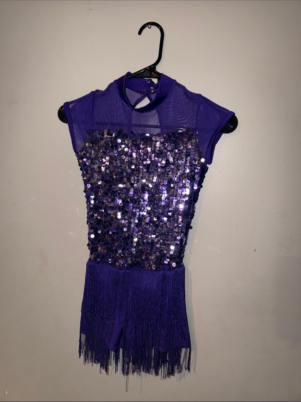 Weissman Purple Sequin Fringe Dance Costume